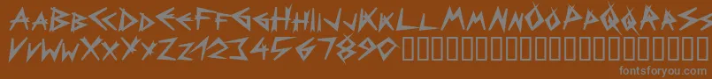 フォントBizarre ffy – 茶色の背景に灰色の文字