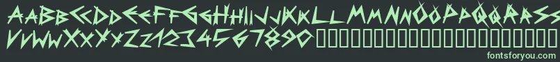 フォントBizarre ffy – 黒い背景に緑の文字