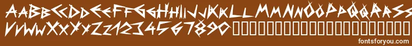 フォントBizarre ffy – 茶色の背景に白い文字