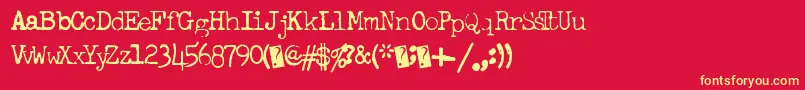 Freekytypewriter Font – Yellow Fonts on Red Background