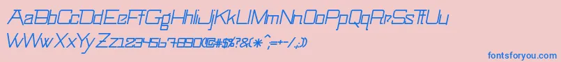 フォントSwingarmyoriLightitalic – ピンクの背景に青い文字