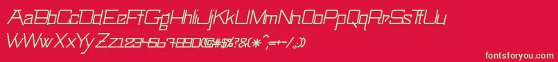 SwingarmyoriLightitalic Font – Green Fonts on Red Background