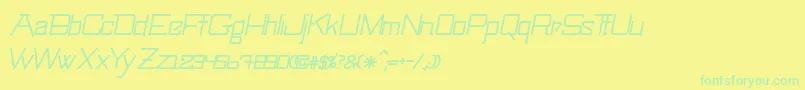 SwingarmyoriLightitalic Font – Green Fonts on Yellow Background