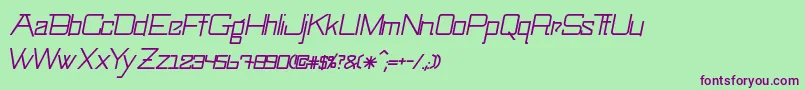 SwingarmyoriLightitalic Font – Purple Fonts on Green Background