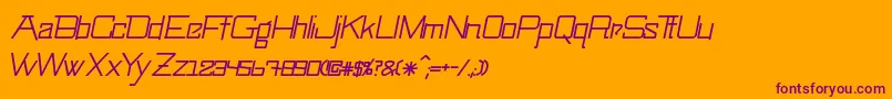 SwingarmyoriLightitalic Font – Purple Fonts on Orange Background