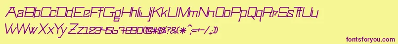 SwingarmyoriLightitalic Font – Purple Fonts on Yellow Background