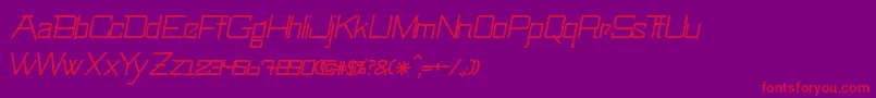 フォントSwingarmyoriLightitalic – 紫の背景に赤い文字