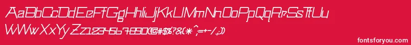 フォントSwingarmyoriLightitalic – 赤い背景に白い文字