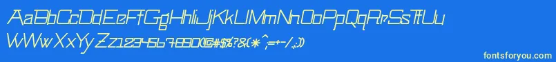 SwingarmyoriLightitalic Font – Yellow Fonts on Blue Background