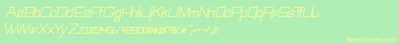 SwingarmyoriLightitalic Font – Yellow Fonts on Green Background