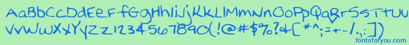 フォントLehn210 – 青い文字は緑の背景です。