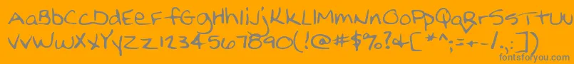 Lehn210-Schriftart – Graue Schriften auf orangefarbenem Hintergrund