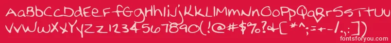Lehn210 Font – Pink Fonts on Red Background