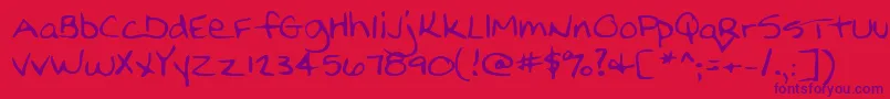 Lehn210 Font – Purple Fonts on Red Background