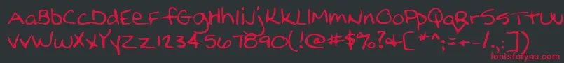 Lehn210 Font – Red Fonts on Black Background