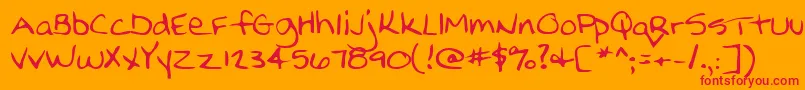 Lehn210 Font – Red Fonts on Orange Background