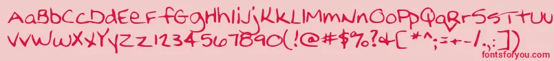 Lehn210 Font – Red Fonts on Pink Background