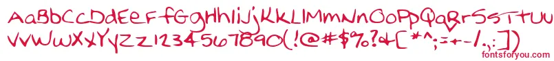 Lehn210 Font – Red Fonts on White Background