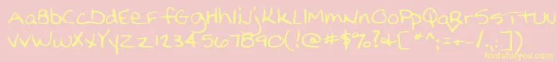 Lehn210 Font – Yellow Fonts on Pink Background