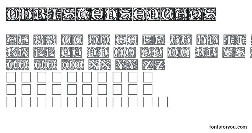 A fonte Christensencaps – alfabeto, números, caracteres especiais