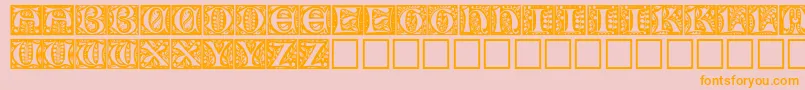 Christensencaps Font – Orange Fonts on Pink Background