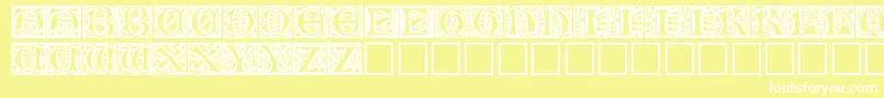 Christensencaps Font – White Fonts on Yellow Background