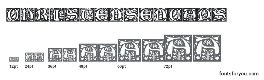Размеры шрифта Christensencaps