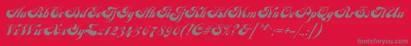JuliaScript Font – Gray Fonts on Red Background