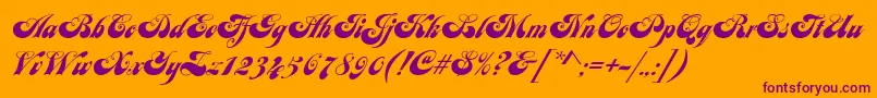 JuliaScript Font – Purple Fonts on Orange Background