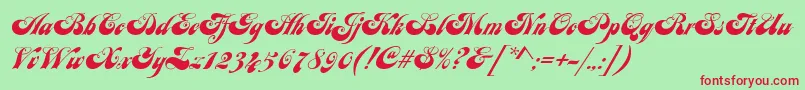 JuliaScript Font – Red Fonts on Green Background