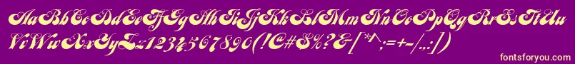 JuliaScript Font – Yellow Fonts on Purple Background