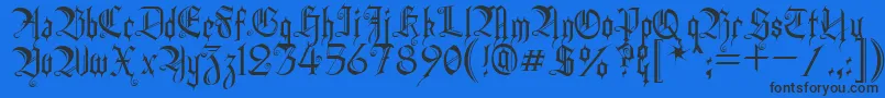 フォントHeidornHill – 黒い文字の青い背景