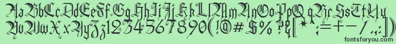 HeidornHill-Schriftart – Schwarze Schriften auf grünem Hintergrund