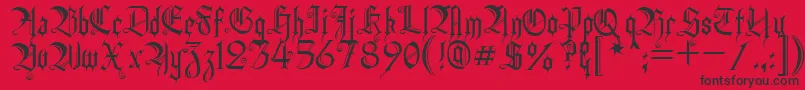HeidornHill-fontti – mustat fontit punaisella taustalla