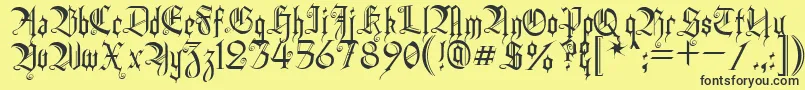 HeidornHill-Schriftart – Schwarze Schriften auf gelbem Hintergrund