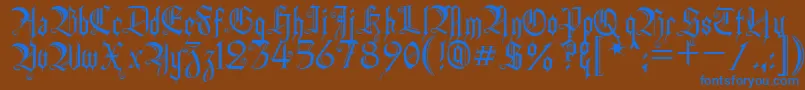 フォントHeidornHill – 茶色の背景に青い文字