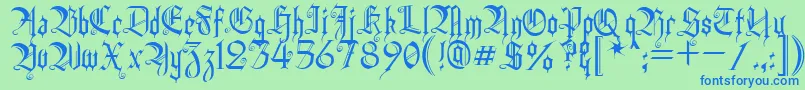 HeidornHill Font – Blue Fonts on Green Background