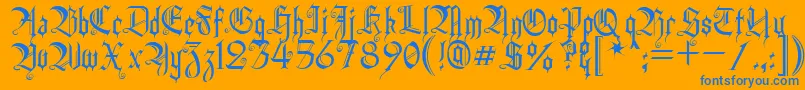 フォントHeidornHill – オレンジの背景に青い文字