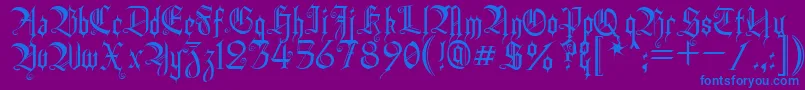 HeidornHill-Schriftart – Blaue Schriften auf violettem Hintergrund