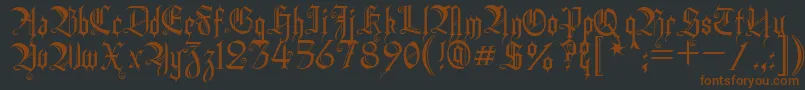 HeidornHill-Schriftart – Braune Schriften auf schwarzem Hintergrund