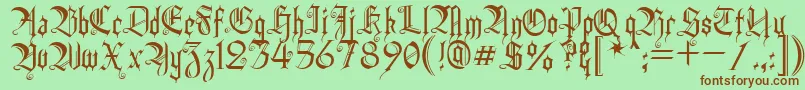 HeidornHill-Schriftart – Braune Schriften auf grünem Hintergrund