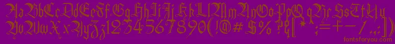 フォントHeidornHill – 紫色の背景に茶色のフォント