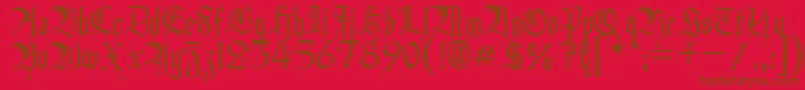HeidornHill-fontti – ruskeat fontit punaisella taustalla