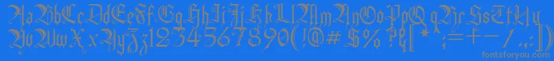 HeidornHill-fontti – harmaat kirjasimet sinisellä taustalla