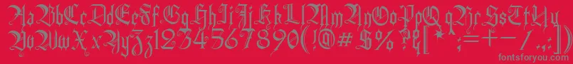 HeidornHill-Schriftart – Graue Schriften auf rotem Hintergrund