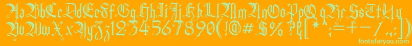HeidornHill Font – Green Fonts on Orange Background