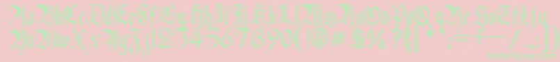 HeidornHill-fontti – vihreät fontit vaaleanpunaisella taustalla