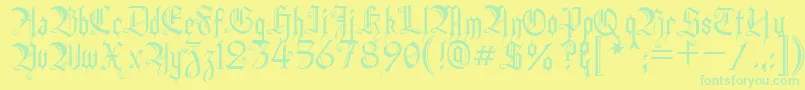 HeidornHill-Schriftart – Grüne Schriften auf gelbem Hintergrund