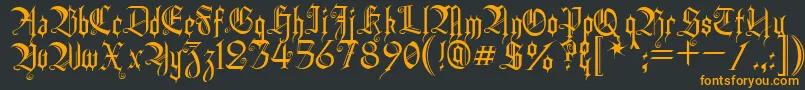 HeidornHill-Schriftart – Orangefarbene Schriften auf schwarzem Hintergrund