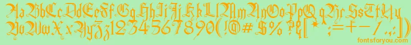 HeidornHill-fontti – oranssit fontit vihreällä taustalla